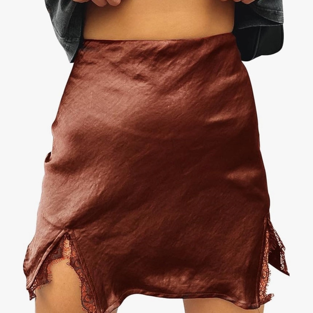Rust/Brown Satin Skirt